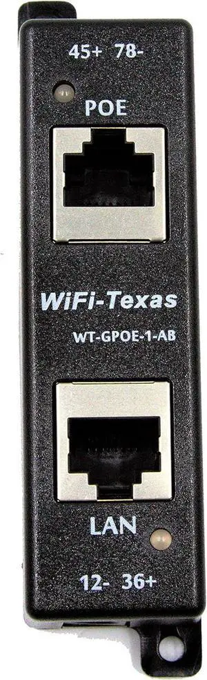 Poe Texas PoE Injector - Single Port 4 Pair PoE+ Injector/Splitter - Power Over Ethernet Passive PoE Adapter for 802.3af / PoE+ / PoE++ 10/100/1000 Gigabit Data - Mode A/B Wall Mount Plug & Play