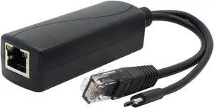 ANVISION Gigabit PoE Splitter, 48V to 5V 2.4A Micro USB Ethernet Adapter, Compatible with Raspberry Pi 3B+, IP Camera and More