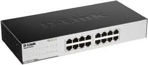 D-Link Ethernet Switch, 16 Port Gigabit Unmanaged Network Internet Hub Desktop Rackmount, Plug N Play (DGS-1016C)
