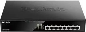 D-Link DGS-1008MP 8-Port Gigabit Unmanaged Metal Desktop Switch with 8 PoE+ Port - Up to 30 W per Port with 125 W PoE Budget