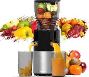 Godspeeds® Cold Press Juicer Machine, Slow Juicer with 5.8" Wide Feed Chute, Easy Clean Toothed Filter & Powerful Masticating Technology - Ideal Gift for Wellness & Holistic Lifestyle Fans