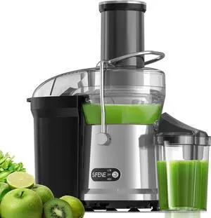 SiFENE Centrifugal Juicer Machine, Rapid 800W Juice Extractor, Large 3.2'' Feed Chute for Whole Fruit & Veg Juicing, Easy to Clean (Silver)