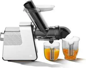 Masticating Juicer Machines, 3.5" Large Feed Chute Cold Press Juicer Fit Whole Fruits Vegetables with Quiet Motor | 5 Speed Modes | Easy to Clean with Brush | BPA Free