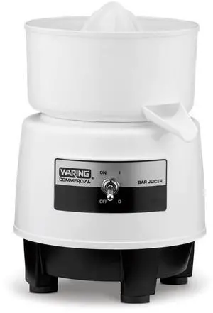 Waring Commercial BJ120C Compact Citrus Juicer, 120V, 5-15 Phase Plug,White, 34 Ounce