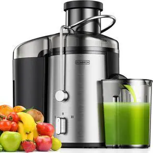 Dominion Juicer Machine, 600W Juicer with 3 Wide Mouth for Whole Fruits and Vegetables, Centrifugal Juice Extractor, Easy to Clean, Stainless Steel, BPA Free