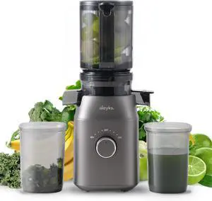 Juicer Machines, Olayks Cold Press Juicer with 4.3" Large Feed Chute Fit Whole Fruit and Vegetable, Masticating Machine with Juice Recipe, Self Feeding Effortless for Batch Juicing,Easy to Clean
