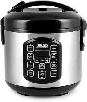 AROMA Professional Digital Rice Cooker, Multicooker, 4-Cup (Uncooked) / 8-Cup (Cooked), Steamer, Slow Cooker, Oatmeal Cooker, STS, Auto Keep Warm, 2 Qt, Stainless Steel Exterior, ARC-954SBD