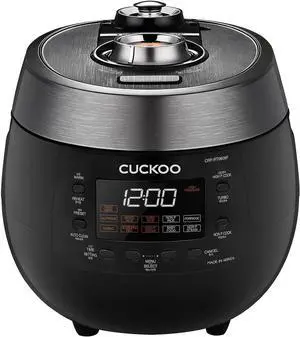 CUCKOO CRP-RT0609FB 6-Cup (Uncooked) / 12-Cup (Cooked) Twin Pressure Rice Cooker & Warmer with Nonstick Inner Pot, 14 Menu Options, Safe Steam Release, 3 Voice Guide, Auto Clean (Black)