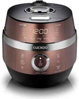 CUCKOO CRP-JHR1009F 10-Cup (Uncooked) / 20-Cup (Cooked) Induction Heating Pressure Rice Cooker with Nonstick Inner Pot, 16 Menu Options, Fuzzy Logic Tech, 3 Voice Guide, Auto Clean (Copper/Black)