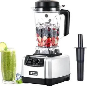 Kitchen in the box Blender 68 OZ, Professional High Performance Kitchen Smoothie Blenders with Stainless Steel Blades, BPA Free Blender Creating Frozen Drinks, Ice Crush, Protein Shakes (Silver)