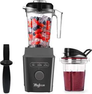 High-Speed Countertop Blender  1000W Motor 25000 RPM, 51oz Jar & 14oz Travel Cup, Variable Speed Control, For Shakes, Smoothies, Baby Food & Soup, Gray Color