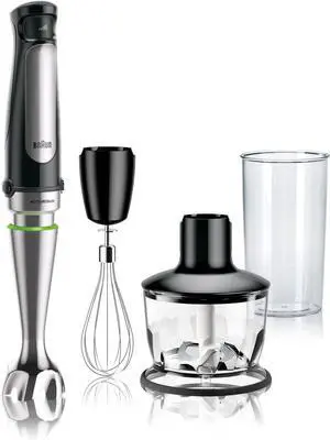 Braun MultiQuick 7 3-in-1 Immersion Blender with Food Processor  Powerful Handheld Electric Stick Blender - Emulsifier for Chopping, Beating & Whisking - Ideal for Soup, Puree, Smoothies & More