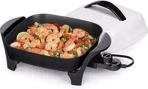 Presto 06620 11-Inch Electric Skillet,Black/White