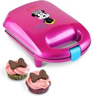 Disney Minnie Mouse Mini Cupcake Maker with Liners by Select Brands - with 100 Liners for Baking - Includes Candy Bow Mold & Recipes - Makes 4 Mini Cupcakes