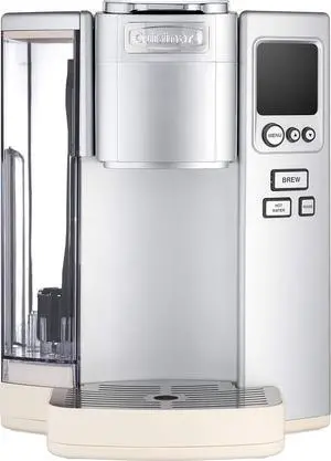 Cuisinart Coffee Maker, Single Serve 72-Ounce Reservoir Coffee Machine, Programmable Brewing & Hot Water Dispenser, Stainless Steel SS-10CRM, Cream