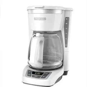 BLACK+DECKER 12-Cup Digital Coffee Maker, CM1160W, Programmable, Washable Basket Filter, Sneak-A-Cup, Auto Brew, Water Window, Keep Hot Plate, White
