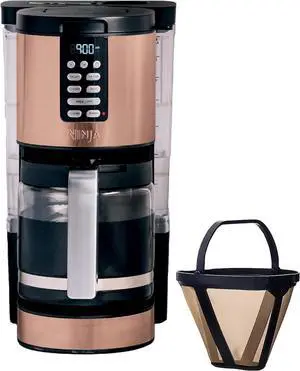 Ninja Programmable XL 14-Cup Coffee Maker PRO with Permanent Filter, 2 Brew Styles Classic & Rich, Delay Brew, Freshness Timer & Keep Warm, Dishwasher Safe, Copper, DCM201CP
