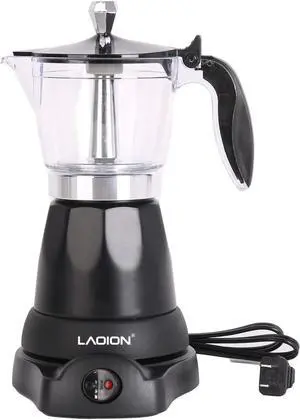 Cuban Coffee Maker, 6 or 3cup Electric Espresso Coffee Maker, Portable Cafeteras Electricas Modernas, Electric Moka Pot with Detachable Base & Overheat Protection, Coffee Gift for Home Travel