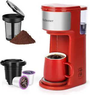 K Cup Coffee Maker. Pod Coffee Machine 14 OzGround Coffee Maker. (Red)