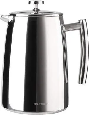 Secura French Press Coffee Maker, 50-Ounce, 304 Stainless Steel Insulated Coffee Press with Extra Screen