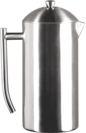 Frieling Double-Walled Stainless-Steel French Press Coffee Maker - 44 Oz Insulated Coffee Press - Large Stainless Steel French Press for Sediment-Free Brewing for Home & Travel
