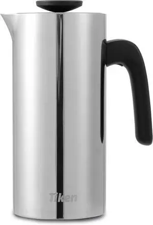 French Press Coffee Maker Stainless Steel Double-wall Vacuum Insulated Coffee Press Dishwasher Safe, 34Oz Silver