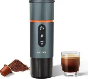 Portable Espresso Coffee Maker: 12V Mini Electric Travel Expresso Machine - Automatic Compatible with NS Capsule Machines - for Car Hiking Camping