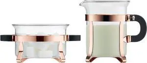 Bodum Chambord Classic Sugar and Creamer Set, 2pcs, Glass, Copper