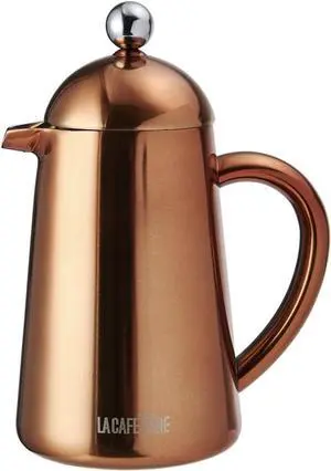 Havana Copper Stainless Steel Double Walled Cafetière, Three Cup, Gift Boxed