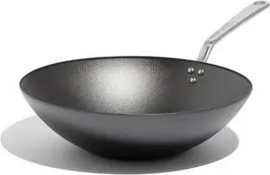 Made In Cookware - 13" Seasoned Carbon Steel Wok - (Like Cast Iron, but Better) - Professional Cookware - Crafted in Sweden - Induction Compatible