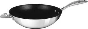 Scanpan HaptIQ 12.5in Nonstick Induction Suitable Wok, Mirror Polished Stainless Exterior Scanpan HaptIQ 12.5in Nonstick Induction Suitable Wok, Mirror Polished Stainless Exterior
