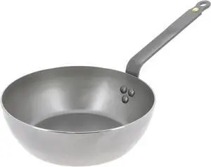 De Buyer MINERAL B Carbon Steel Country Fry Pan - 11 Diameter, 7.7 Cooking Surface - Ideal for Sauteing, Simmering, Deep Frying & Stir Frying - PFAS, PFOA & PFOS Free - Made in France