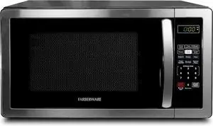Farberware Countertop Microwave 1000 Watts, 1.1 cu ft - Microwave Oven With LED Lighting and Child Lock - Perfect for Apartments and Dorms - Easy Clean Stainless Steel