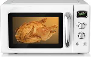 MAT EXPERT 0.9 Cu.ft Compact Microwave Oven, Digital Timing & 5 Micro Power, 25L Small Microwave w/Glass Turntable & 6 Preset Buttons, Delayed Start Function, 900W Mini Microwave w/Child Lock (White)