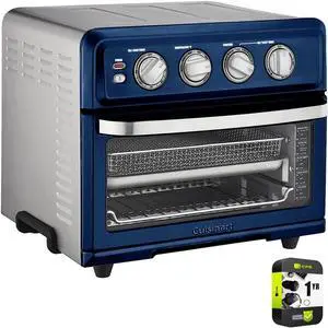 Cuisinart TOA-70NV AirFryer Toaster Oven with Grill, Navy Blue Bundle with 1 YR CPS Enhanced Protection Pack