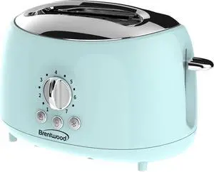 Brentwood Appliances Cool-Touch 2-Slice Retro Toaster with Extra-Wide Slots (Blue)