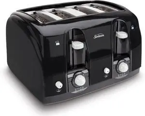 Sunbeam Wide Slot 4-Slice Toaster, Black (003911-100-000)