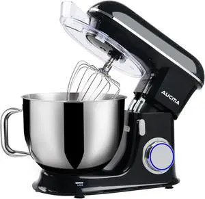 Aucma Stand Mixer,8.5QT 900W Tilt-Head, Large Capacity Kitchen Electric Mixer with Dough Hook, Wire Whip & Beater (Black, 8.5QT)