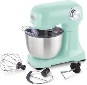 DASH Tilt-Head 3.5qt Stand Mixer 12 Speeds with Paddle, Dough Hook, and Whisk Attaachments- Aqua