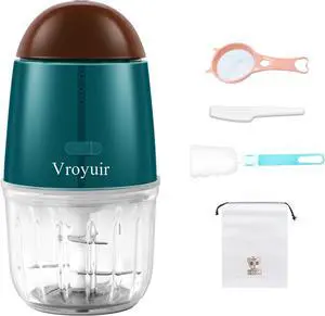 Mini Food Processor, Cordless Small Food Chopper & Blender for Meat,Vegetables,Fruit  200W Portable,6 Sharp Blades1.3 Cup (10 oz) Glass Container, Dishwasher Safe  Compact Kitchen Gadget (Green)