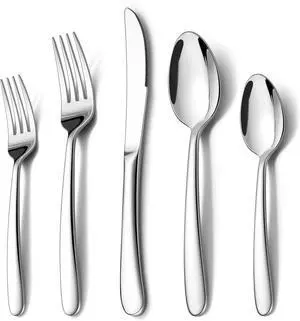 40 Piece Heavy Duty Silverware Flatware Set for 8 Stainless Steel Cutlery Set