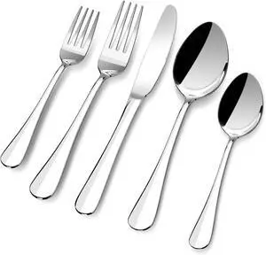 Silverware Set, 20 Piece Flatware Cutlery Set for 4, 18/10 Stainless Steel Silverware Mirror Polished Dishwasher Safe for Home, Restaurant, Wedding, Party Cutlery(Silver, 20 pieces for 4)