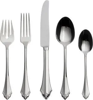 Oneida Kenwood 5 Piece Fine Flatware Set 18/10 Stainless Steel, Silver