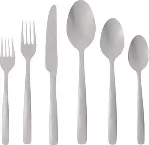 Ginkgo International Simple 42-Piece Stainless Steel Flatware Place Setting, Service for 8 Plus 2-Piece Hostess Set