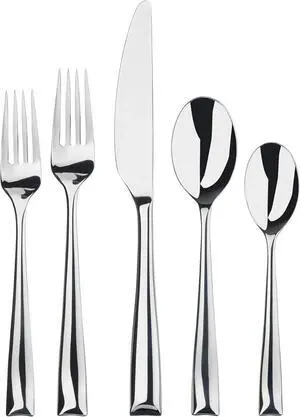 Gourmet Settings - 20-Piece Silverware Set - Soprano Collection - Polished Stainless Steel Flatware Sets - Service for 4 - Kitchen Cutlery Utensil Knife/Fork/Spoons - Dishwasher Safe (29-902)