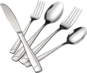 Sandmovie Stainless Steel Flatware Set, Cutlery Set, Fork Knife Spoon Set, 30 Pieces, Service for 6 Persons