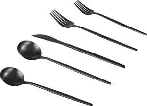 Matte Silverware Set, 40-Piece Satin Finish Stainless Steel Modern Flatware Set Service for 8,Tableware Cutlery Set for Home and Restaurant,Wedding Gift Dishwasher Safe