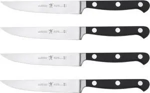 HENCKELS Classic Razor-Sharp Steak Knife Set of 4, German Engineered Informed by 100+ Years of Mastery, Black/Stainless Steel