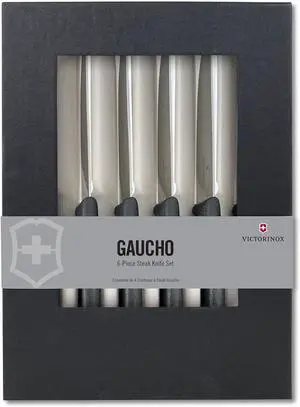 Victorinox Swiss Classic Steak Knives - Kitchen Utensils - Ergonomic, Stainless Steel Meat Knives - Black Handles, Straight Edge, 6-Piece Set