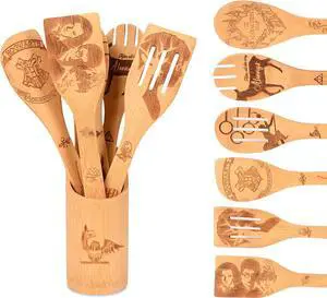 7PCS Gifts for Women Kitchen Accessories Wooden Spoons for Cooking Utensils Set 7pcs Magic Spoon for Housewarming-Wooden Spatula for Birthday Gift